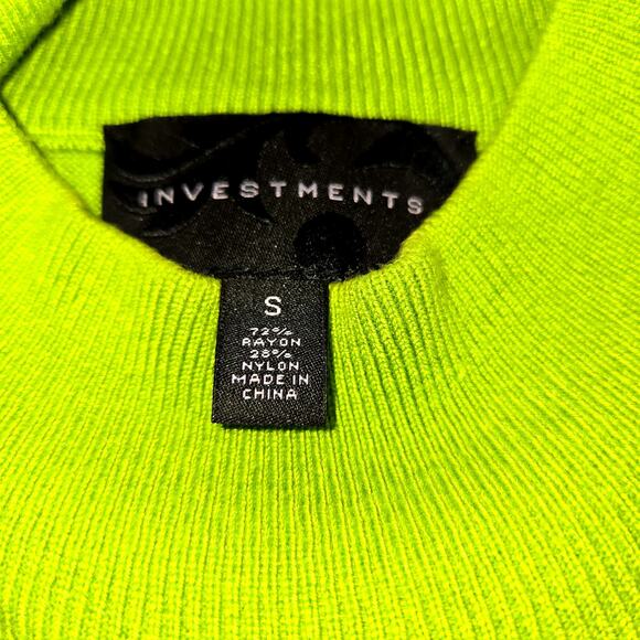 Investments Small  Green Sleeveless Sweater Women's Top Shirt Miss Size 4 6 S - Picture 3 of 5